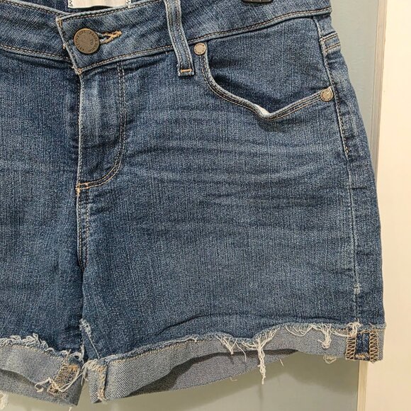 Paige Denim Cutoff Jean Shorts – Size 25, Blue, Distressed Raw Hem - Picture 4 of 6